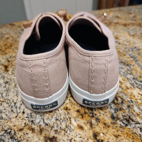Sperry Sky Sail Metallic Twill Rose Dust Slip On Sneakers Women's Sz 9.5M - Picture 10 of 12